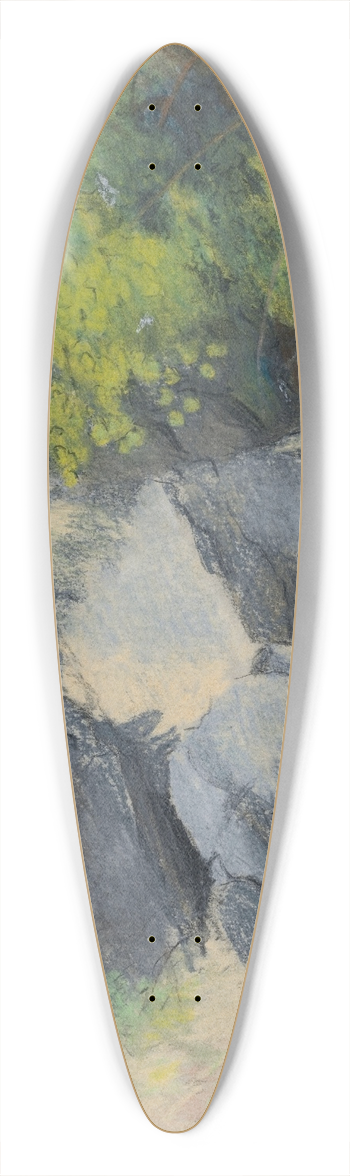 William Howis junior - Rocks and Foliage 39.3 inch art pintail longboard deck