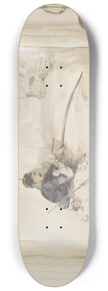 Denis Auguste Marie Raffet - Zittende katoenwerker 8.25 inch art skate deck