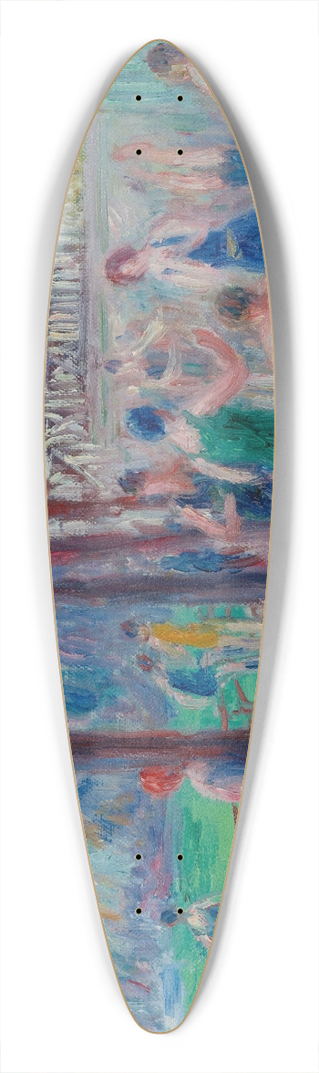 William James Glackens - Bathers At Play, Study #2 39.3 inch art pintail longboard deck