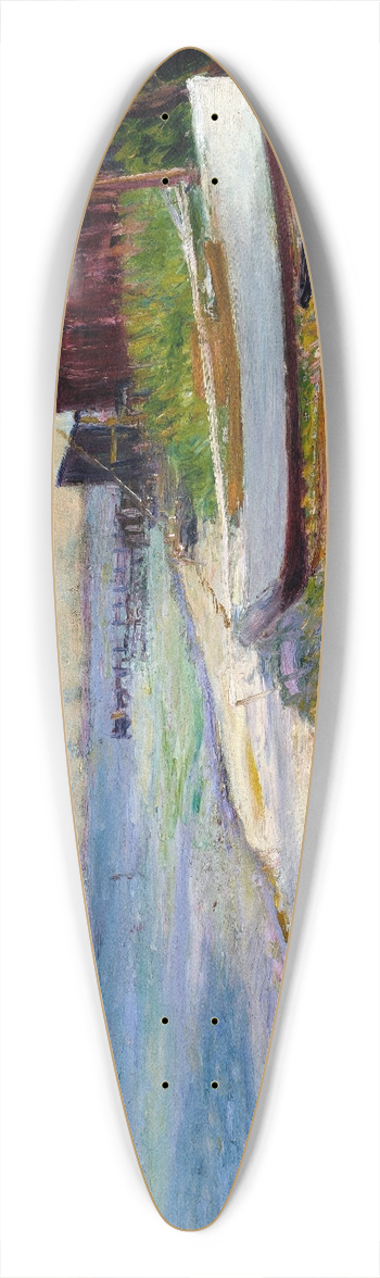William James Glackens - Beach Scene 39.3 inch art pintail longboard deck