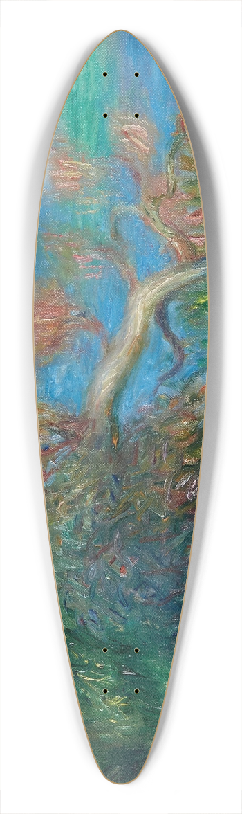 William James Glackens - River Bank 39.3 inch art pintail longboard deck