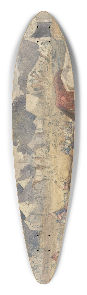 William James Mller - An Eastern Encampment 39.3 inch art pintail longboard deck