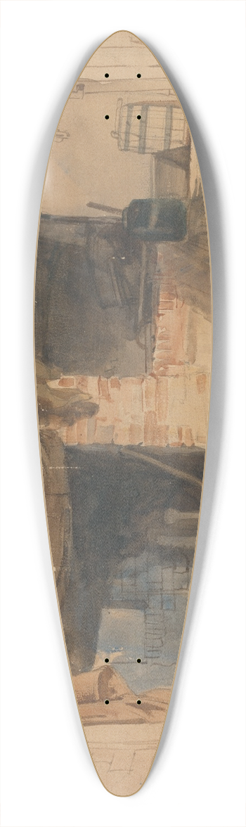 William James Mller - Study of a Rustic Interior Scene 39.3 inch art pintail longboard deck