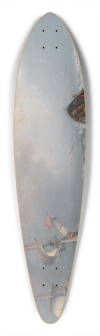 William Joy - Shipwreck off the coast in winter 39.3 inch art pintail longboard deck