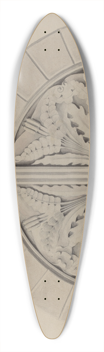 William Kerby - Architectural Ornament 39.3 inch art pintail longboard deck