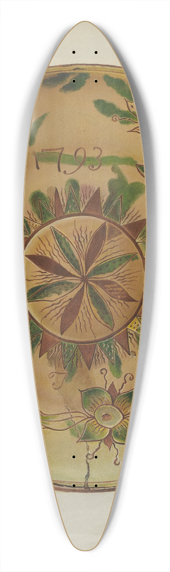 William L. Antrim - Pa. German Pie Plate 39.3 inch art pintail longboard deck