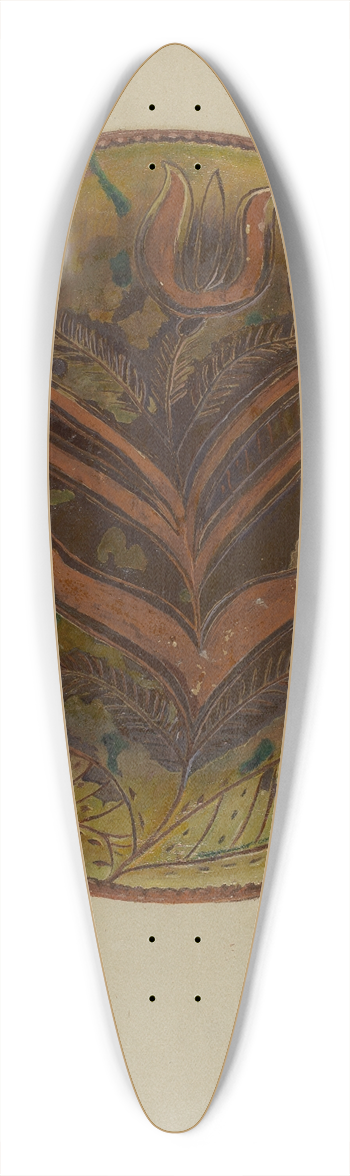 William L. Antrim - Pa. German Plate 39.3 inch art pintail longboard deck
