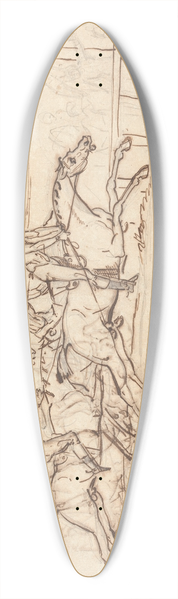 William Lock II - Three Racehorses Approaching the Winning Post 39.3 inch art pintail longboard deck