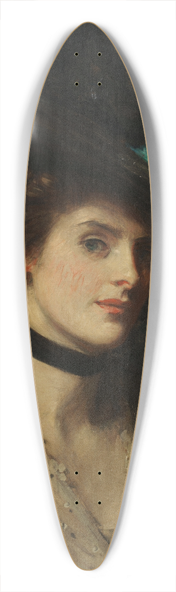 William Loudan - Portrait of a lady 39.3 inch art pintail longboard deck