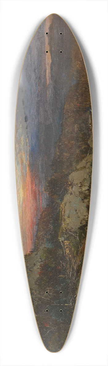 William Louis Sonntag - Landscape with Sunset 39.3 inch art pintail longboard deck