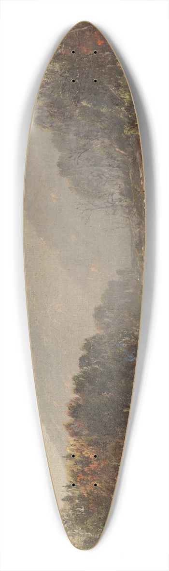 William Louis Sonntag - River Landscape 39.3 inch art pintail longboard deck