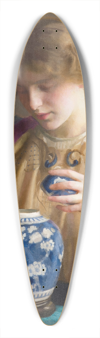 William McGregor Paxton - The Blue Jar 39.3 inch art pintail longboard deck