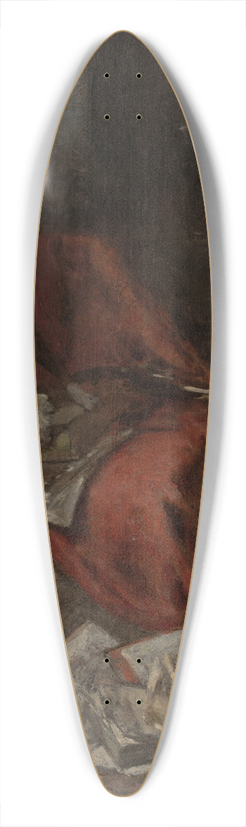 William Merritt Chase - Monkeying withLiterature 39.3 inch art pintail longboard deck