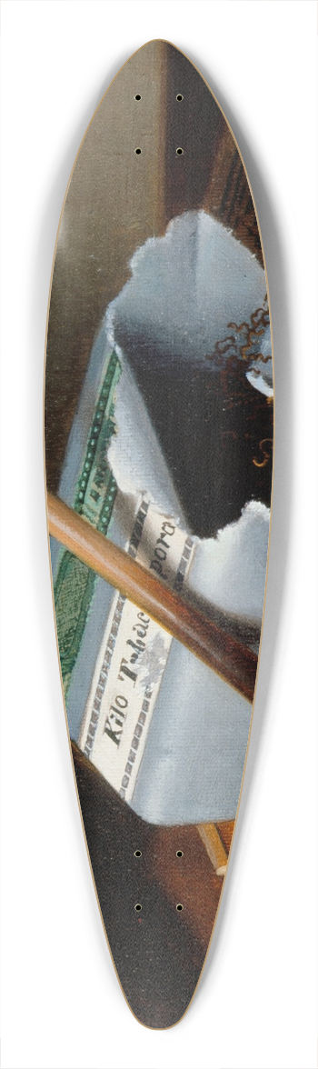 William Michael Harnett - Alas, Poor Yorick 39.3 inch art pintail longboard deck