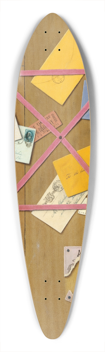 William Michael Harnett - The Artists Letter Rack 39.3 inch art pintail longboard deck
