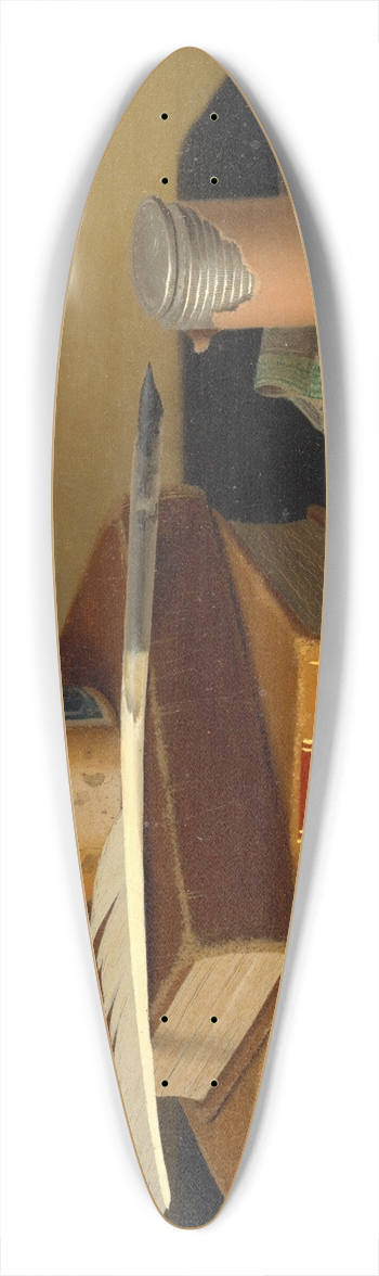 William Michael Harnett - The Bankers Table 39.3 inch art pintail longboard deck