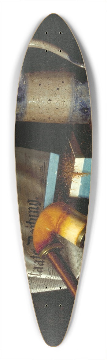 William Michael Harnett - With the Staats Zeitung 39.3 inch art pintail longboard deck