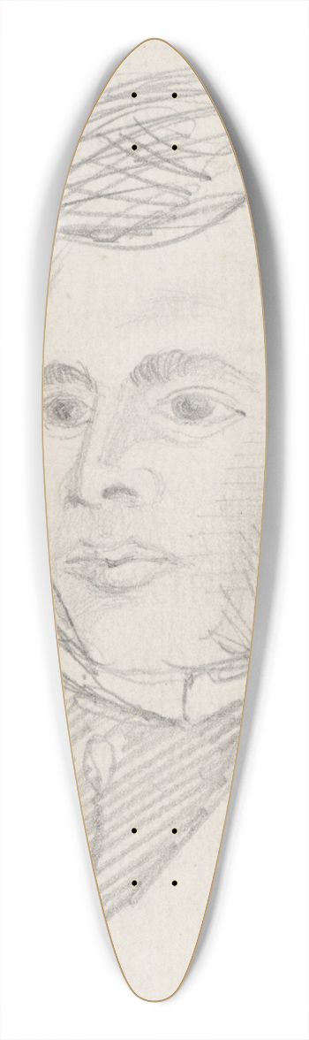William Michael Rossetti - Thomas Woolner 39.3 inch art pintail longboard deck