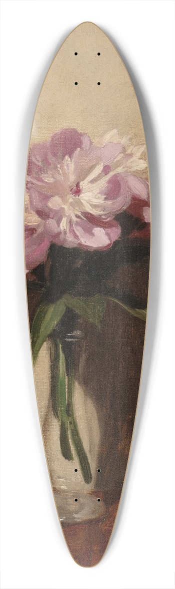 William Nicholson - Pink Peonies 39.3 inch art pintail longboard deck