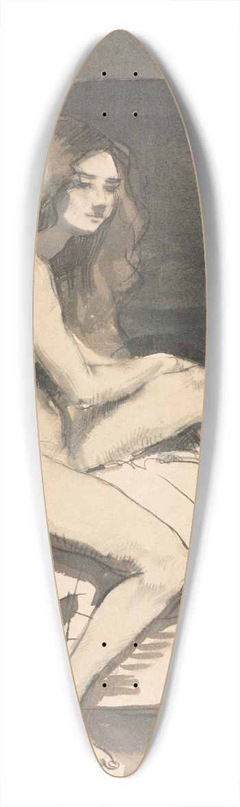 William Orpen - Nude Study 39.3 inch art pintail longboard deck