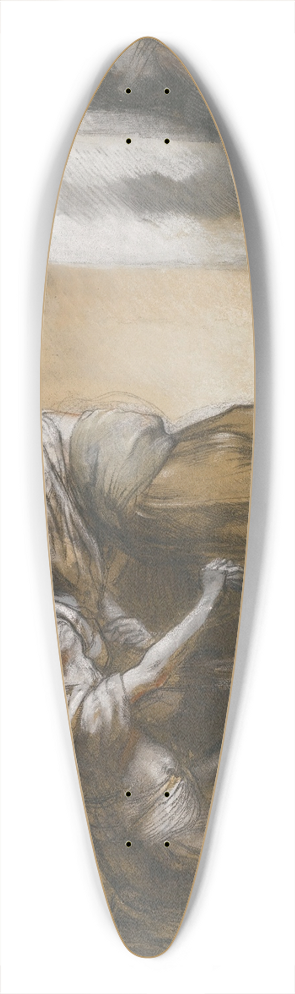 William Orpen - The Three Blind Men (Arabian Nights) 39.3 inch art pintail longboard deck