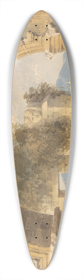 William Page - Figures Seated Under a Stone Arch 39.3 inch art pintail longboard deck