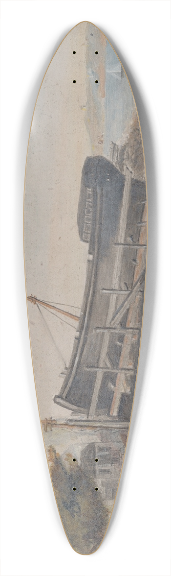 William P. Chappel - Bergs Ship Yard 39.3 inch art pintail longboard deck