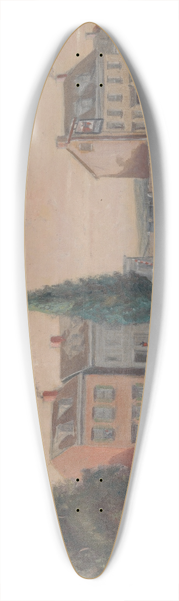 William P. Chappel - Bulls Head Tavern 39.3 inch art pintail longboard deck