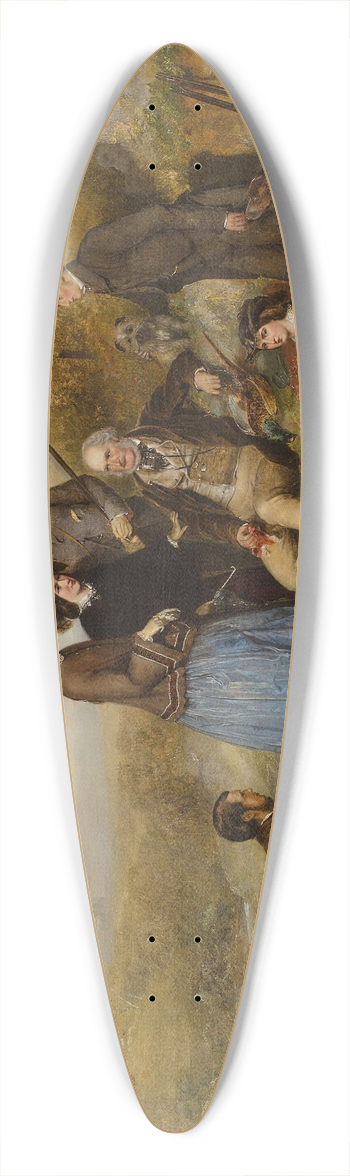 William Powell Frith - The Shooting Party 39.3 inch art pintail longboard deck