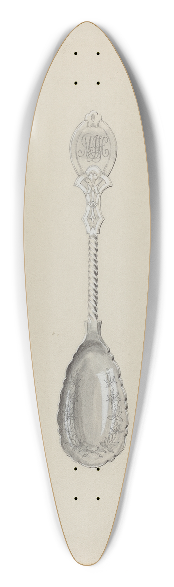 William P. Shearwood - Silver Spoon 39.3 inch art pintail longboard deck
