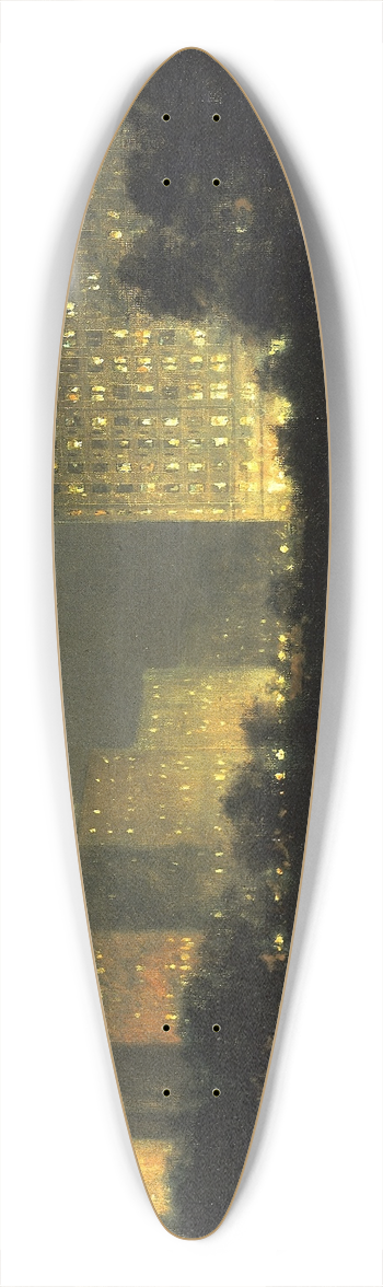William R. Derrick - The Plaza 39.3 inch art pintail longboard deck