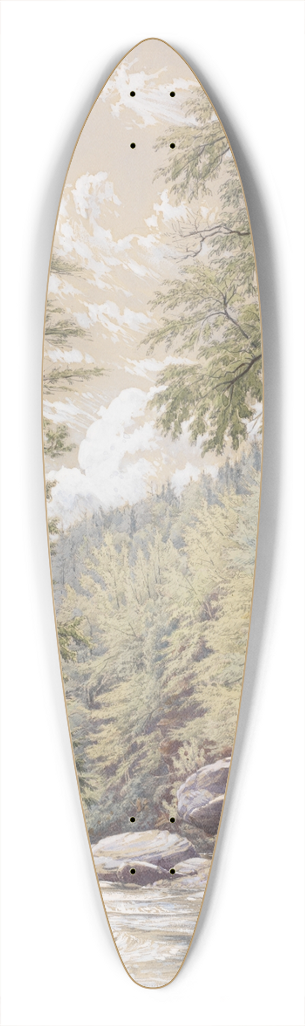 William Rickarby Miller - Catskill Clove in Palingsville 39.3 inch art pintail longboard deck