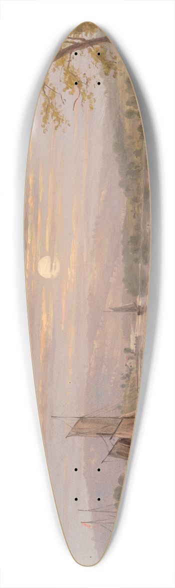 William Rickarby Miller - Sunrise on Lake Champlain 39.3 inch art pintail longboard deck
