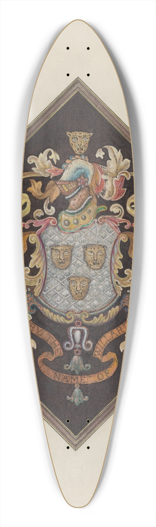 William Roberts - Coat of Arms 39.3 inch art pintail longboard deck