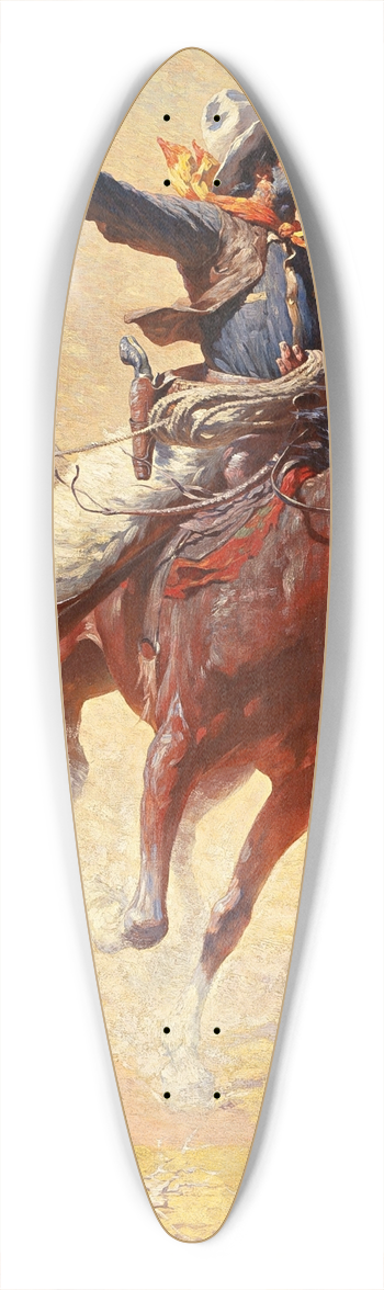 William Robinson Leigh - The Roping 39.3 inch art pintail longboard deck