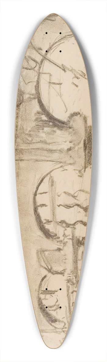 William Samuel Horton - Pink Bridge, Sonning 39.3 inch art pintail longboard deck