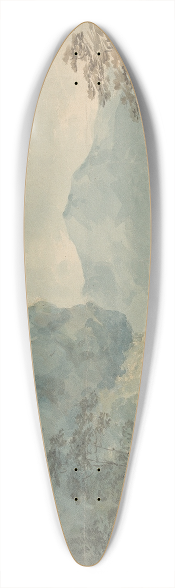 William Sawrey Gilpin - Bridge Crossing River 39.3 inch art pintail longboard deck