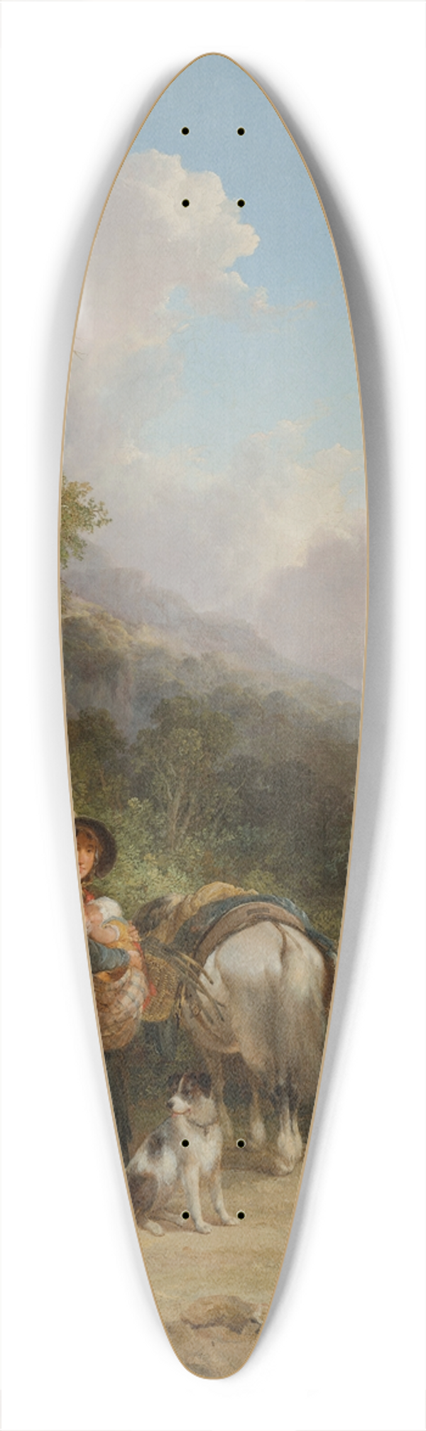 William Shayer - A travellers encampment 39.3 inch art pintail longboard deck