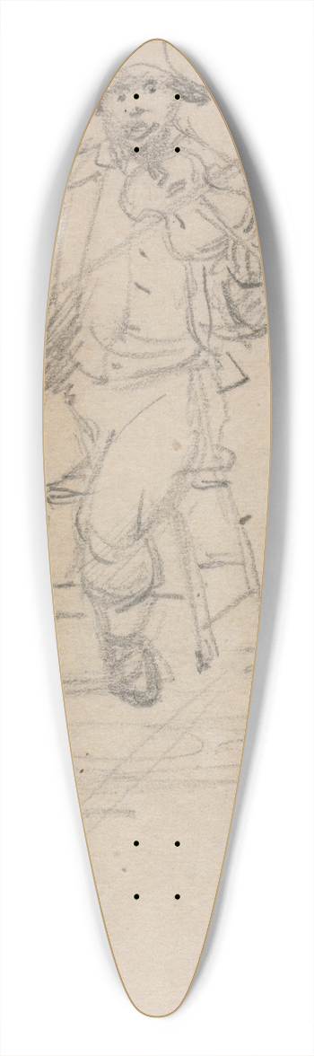 William Sidney Mount - The Fiddling Beggar 39.3 inch art pintail longboard deck