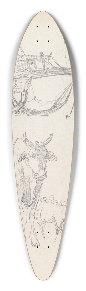 William Simpson - Studies of Bullock Carriages, Delhi, 14 January 1860 39.3 inch art pintail longboard deck