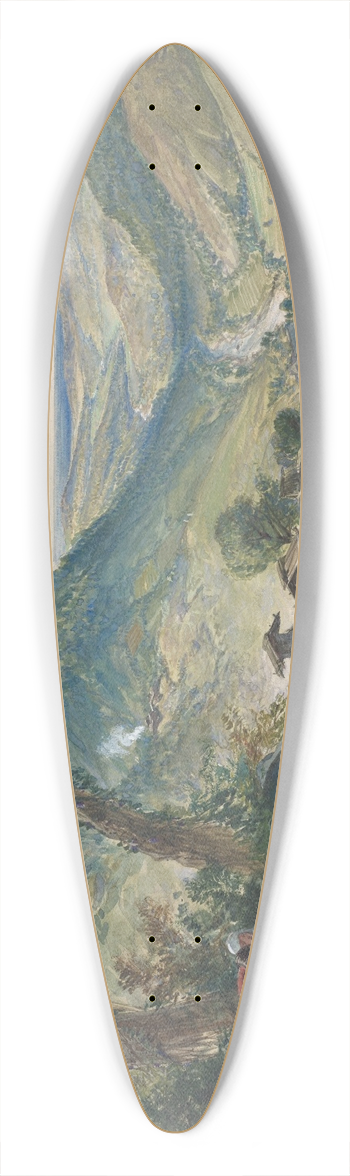 William Simpson - Valley of Vardan, Caucasus 39.3 inch art pintail longboard deck