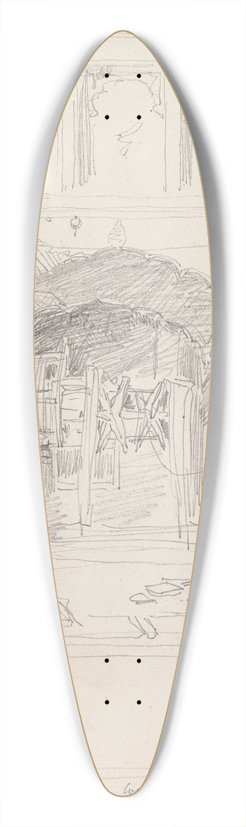 William Simpson - Well in Lahore, 18 March 1860 39.3 inch art pintail longboard deck