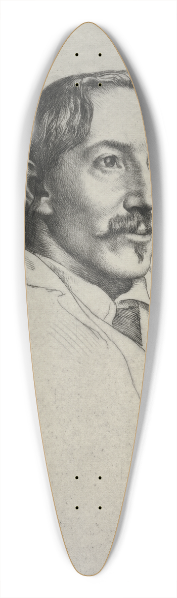 William Strang - Robert Louis Balfour Stevenson 39.3 inch art pintail longboard deck