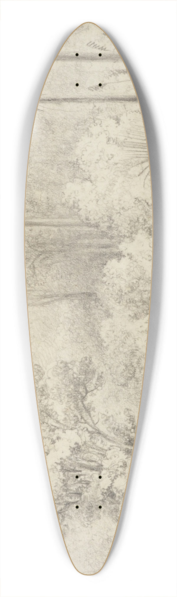 William Swainson - Hutt Road, from the windows of Hawkeshead 39.3 inch art pintail longboard deck