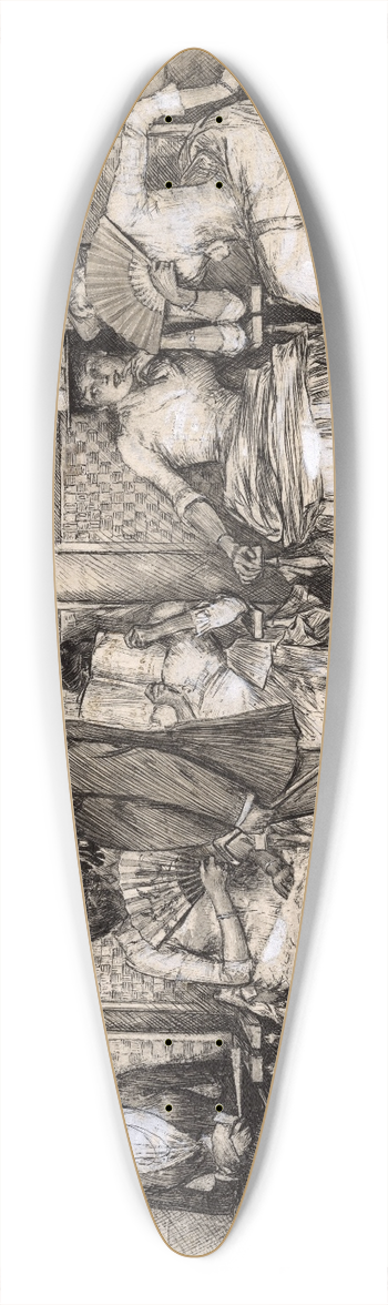 William Thomas Smedley - A Late Arrival 39.3 inch art pintail longboard deck