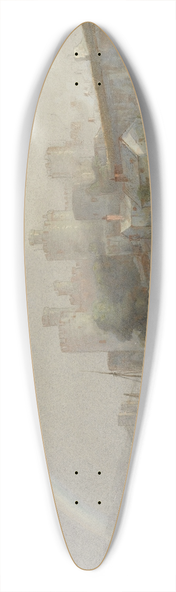 William Trost Richards - Conway Castle, Wales 39.3 inch art pintail longboard deck