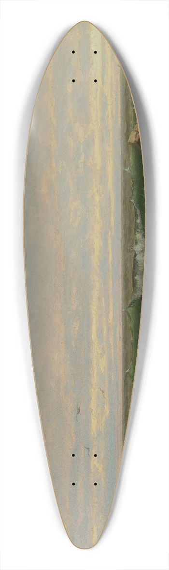 William Trost Richards - The Evening Sea, Brigantine, Shoals 39.3 inch art pintail longboard deck