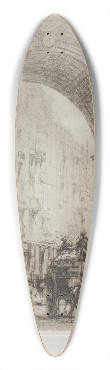 William Walcot - Arco San Carlo, Naples 39.3 inch art pintail longboard deck