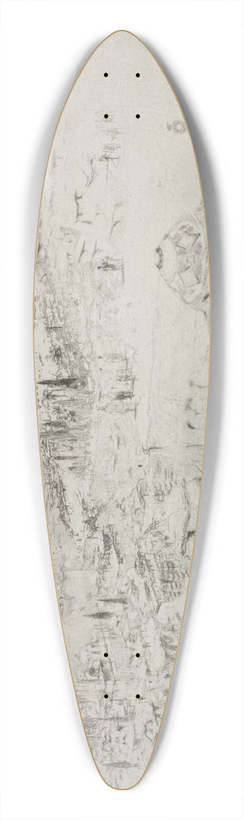 William Walcot - Temple of Baal 39.3 inch art pintail longboard deck