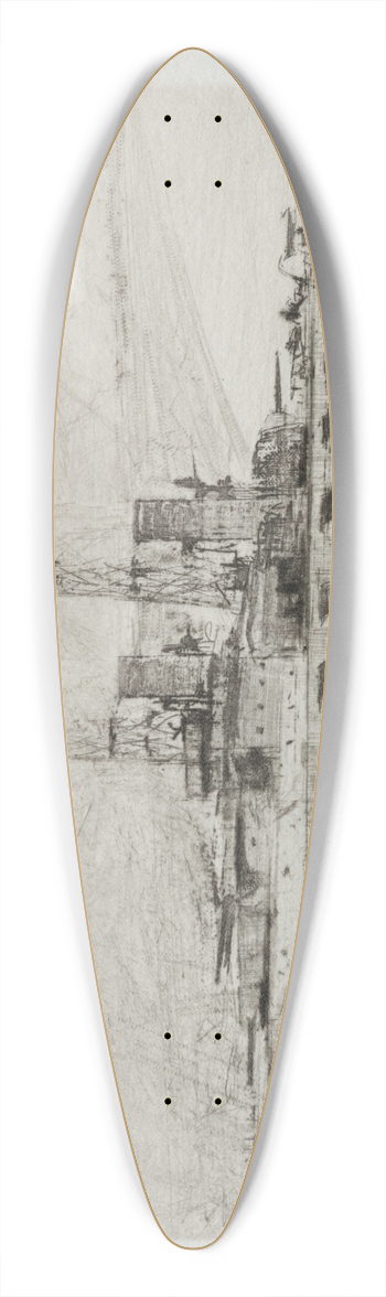 William Walcot - U. S. S. Delaware 39.3 inch art pintail longboard deck